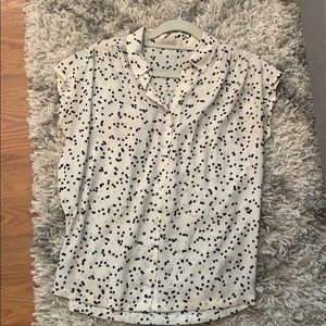 Ann Taylor LOFT polka dot blouse xs